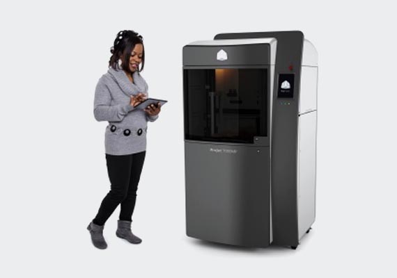 The ProJet 7000 MP stereolithography printer offers the industry's first and most advanced 3D printing, ideal for medical applications with fine feature detail, accuracy and repeatability. The ProJet 7000 offers a generous build size of 15 x 15 x 10 inches allowing rapid production of a large nuymber of medical parts, with a perfect finish. Bridges, crowns and orthopedic jaw models are almost immediately ready to be used in traditional production processes. Hearing aid shells are produced ready as custom-fit end-use parts.