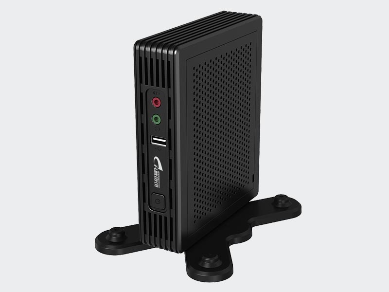 <p><small><b>SPECIFICATIONS:</b> Protocol: Citrix Receiver / RDP/ VmwareHorizon View,  Memory: 1GB, Storage Flash: 4GB, Power Adapter: 5V/3A, Consumption: 6W, Dimension: 156.4X37X130mm, Display port: 1 DVI-1, Network Port: 1(10/100/1000Mbps,RJ45), WIFI: Optional (Internal USB), Power Adapter: 1 (5V/ 3A), DVI-I to VGA Adapter: 1, Stand: 1, VESA Kit: Yes, CPU: ARM Cortex A9 1.5GHz (Dual Core), Dual Display: Y cable optional (Extended Mode), Audio: 1 Mic-in, 1 Line-out, Display Resolution: 1920*1200@60Hz, Operation System: COS(Linux)
USB port: 5( 1 in front,4 in rear)</small></p>
