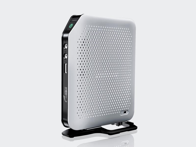 <p>Design an excellent performance cloud client with AMD processor. Widely support Citrix,VMware and Microsoft virtualized solution for Office Application.</p>
                        <p><small><b>SPECIFICATIONS:</b> Audio: 1 Mic-in, 1line-out, VESA Kit, Dual Display: Y cable optional(Extended mode), WIFI:Optional(build-in MINI-PCIE), DVI-I to VGA Adapter, Display Port: DVI-I x1, USB port: x7(x1 in front，x6 in rear), Network Port: x1 (10/100/1000Mbps， RJ45), Dimension: 167x31.5x131mm, CPU: Dual core 1.0 GHz, Display Resolution: DVI：1920*1200@60Hz VGA：1920*1200@60Hz, Consumption: 6.19W, Power Adapter: 12V/3A, Memory: 1GB ( Max up to 4GB), Storage Flash: 8GB (up to 128GB SSD )</small></p>