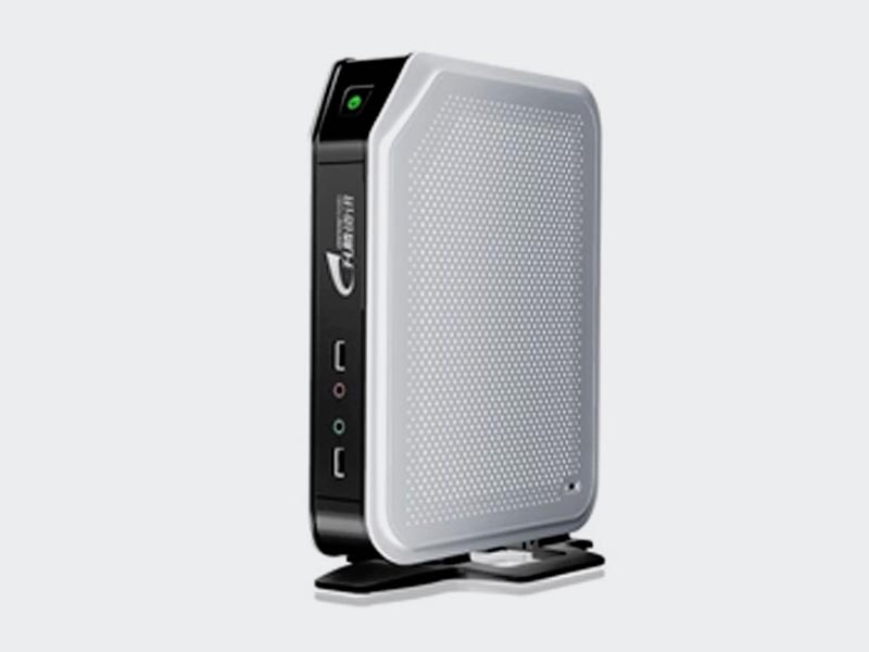 <p>By using Intel processor to design a high performance cloud client, supports Citrix, VMware and Microsoft virtualized solution for Office Application.</p>
                        <p><small><b>SPECIFICATIONS:</b> Audio: 1 Mic-in,1line-out, VESA Kit: Optional, Dual Display: Y cable Optional (Extended mode), Power Adapter: 12V/3A, Display Port: DVI-I x1, USB port: x6 (x2 in front，x4 in rear), Network Port: x1 (10/100/1000Mbps， RJ45), Dimension: 204X55X252mm, CPU: Dual core 1.86 GHz, Memory: 2GB, PS/2: x2, Display Resolution: DVI: 1920*1200@60Hz VGA:1920*1200@60Hz, Protocol: Citrix Receiver 13.0.5/Vmware View Client 3.2/RDP8 Compatible, WIFI: Optional(build-in), Operation System: COS(Linux)/XPE/WES7 SP1, Storage Flash: 8GB,  Consumption: 14W</small></p>