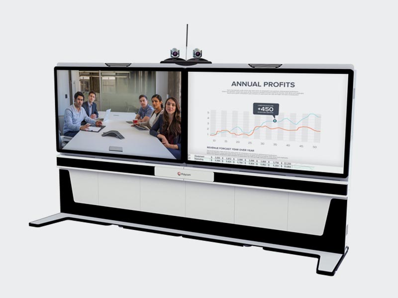 Polycom RealPresence Medialign includes everything you need to get started with video communications today. Share thoughts and ideas seamlessly with optional touch displays and Polycom VisualBoard technology creating a virtual whiteboard experience.  See your team’s reactions in stunning 1080p60 high-definition video and share/annotate content with exclusive Polycom SmartPairing technology.  Create the perfect system for medium to large rooms with packages available in single or dual high-definition display sizes of 55” or 70”.