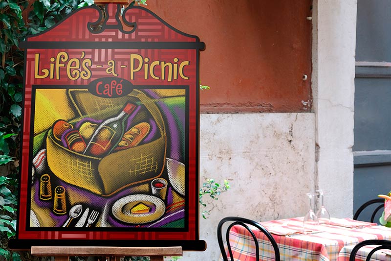 VersaUV LEJ Hybrid UV Inkjet Printer custom cafe sign