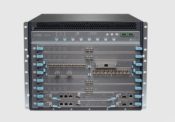 Based on an innovative architecture that provides outstanding performance, scalability, and service integration, the SRX5600 delivers the most open and scalable security platform in the industry. Integrated threat intelligence offers adaptive, customized threat protection against command and control (C&C)-related botnets and malware, as well as dynamic policy enforcement based on GeoIP and threat data, with intelligence from Juniper-provided feeds. In companies that have their own threat collection capabilities, you can also leverage the SRX5600 as an enforcement point for custom and third-party feeds, protecting against advanced threats unique to your industry.
                                <br>
                                <small><b>Features:</b> Scalable performance enables additional services without degradation, Interface flexibility meets the needs of any network, Network segmentation allows administrators to tailor security and policies, Robust Routing Engine (RE) separates data and control planes to allow use of consolidated routing and security devices.</small>