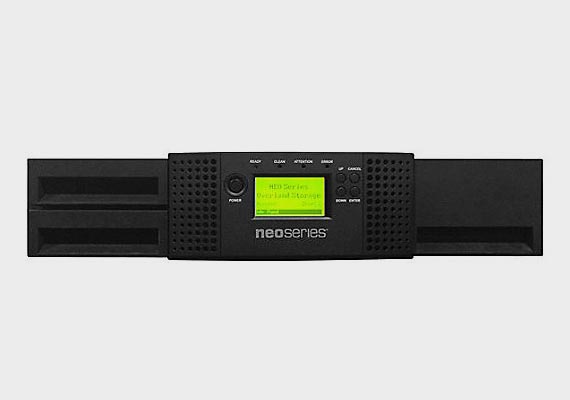 Don’t let the entry-level price point fool you — the NEOs T24 is a powerful backup and archive solution designed for small businesses or remote locations. Packing up to 360TB of storage capacity in a compact 2U form factor, the NEOs T24 delivers amazing capabilities in a compact form factor. Available as either a 12-slot autoloader or a 24-slot library, the NEOs T24 provides affordable, dependable, easy to use backup and archive capability for a variety of data center environments.
                                <br>
                                <small><b>FEATURES:</b> 10/100-BaseT Ethernet connection, Provides tape drive and tape cartridge status information, Allows users to conveniently add/remove cartridges in their NEO library, Provides easy off-line handling of multiple cartridges, Users can easily remove/replace tape drives to provide effortless upgrades to next-generation tape drive technologies, Downtime costs are eliminated by enabling end user replacement of tape drives (no waiting for a service tech to show up).